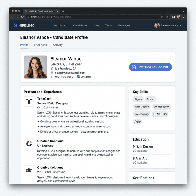 Resume Download Interface